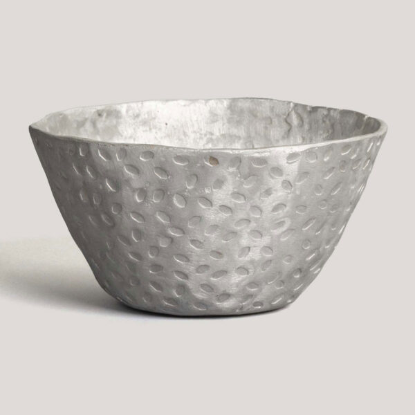 Skanda Silver Gray Hand Chiselled Aluminium Bowl
