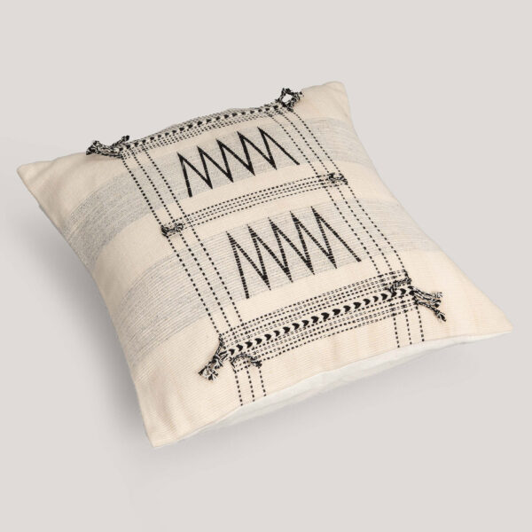Nargis Ivory Naga Handwoven 100% Cotton Cushion Cover