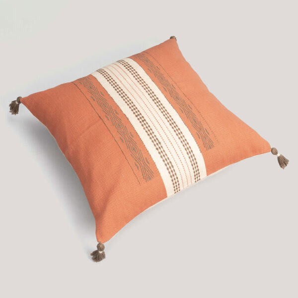 Devi Coral Naga Handwoven 100% Cotton Cushion Cover