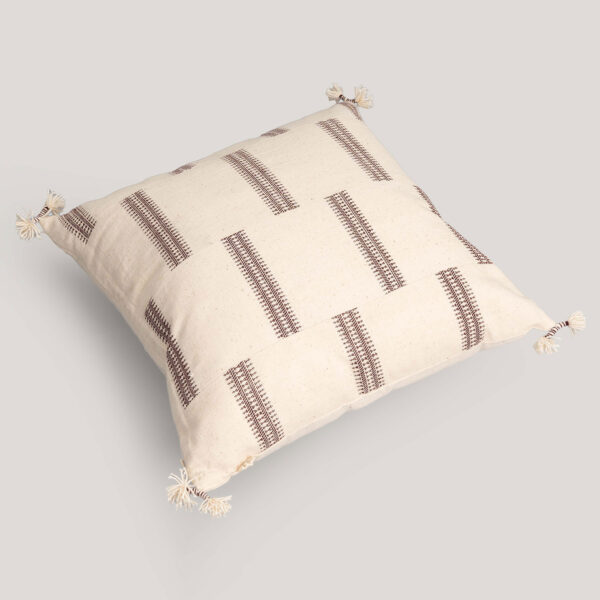 Apurva Ivory Handwoven Cotton Cushion Cover