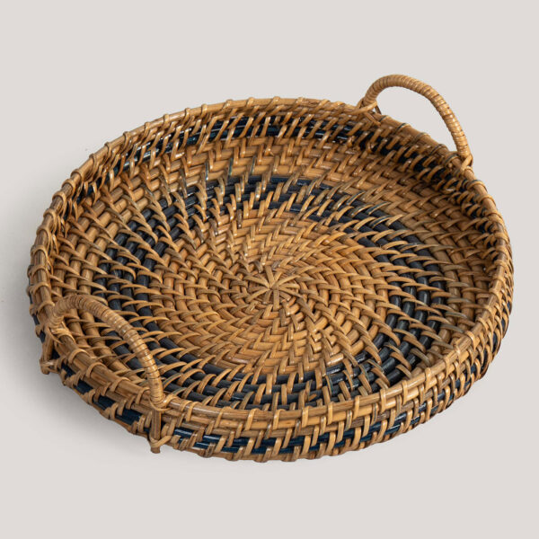 Ria Blue / Ecru Natural Fibre Handwoven Tray