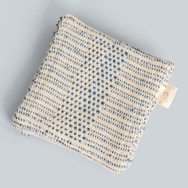 Preity Ivory / Blue Handwoven Cotton Coaster (Set Of 4)