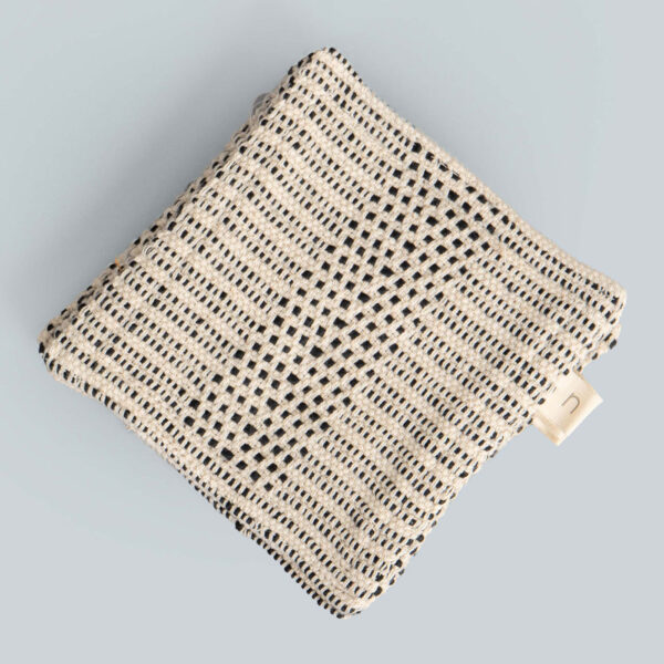 Preity Ivory / Black Handwoven Cotton Coaster (Set Of 4)