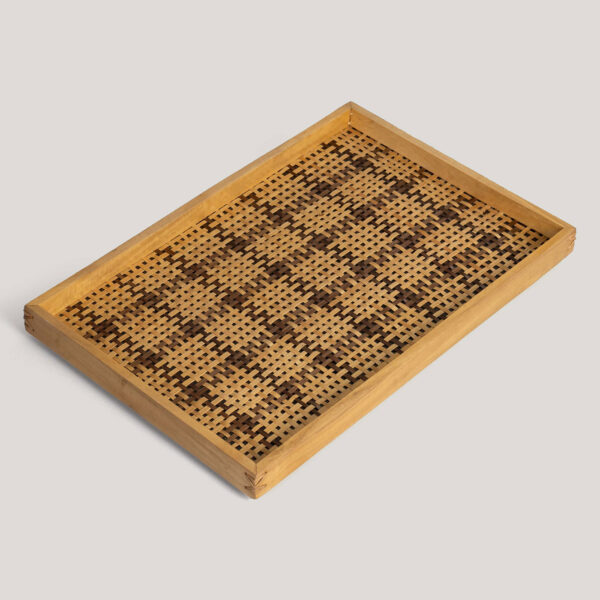 Parnita Natural / Black Cane Handwoven Tray