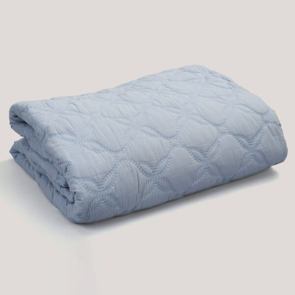 Misha Gray Embroidered Cotton Quilt