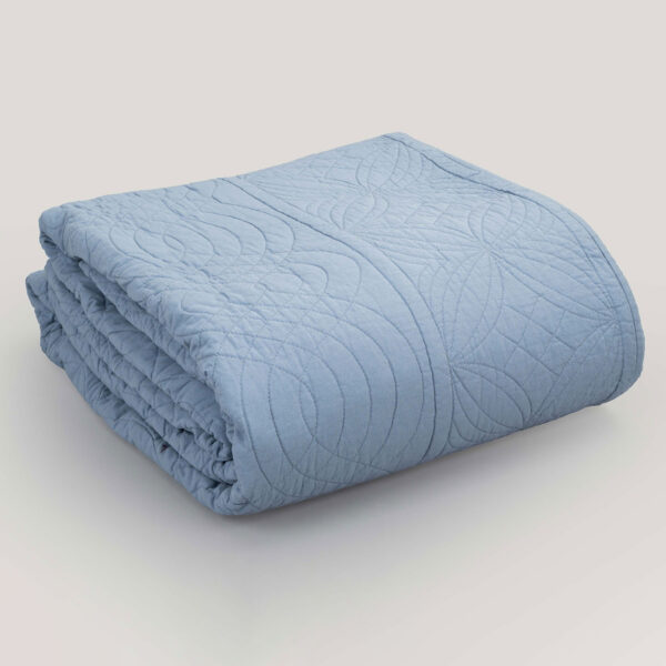 Pravya Gray Embroidered Cotton Quilt