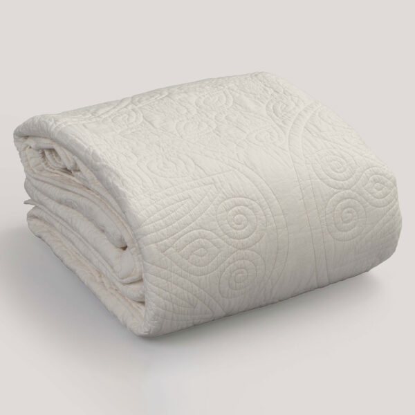 Pritvi Ecru Embroidered Cotton Quilt