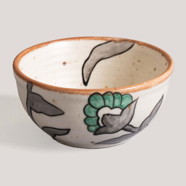 Geeth Ivory / Aqua Handpainted Ceramic Serving Bowl (Set of 4)