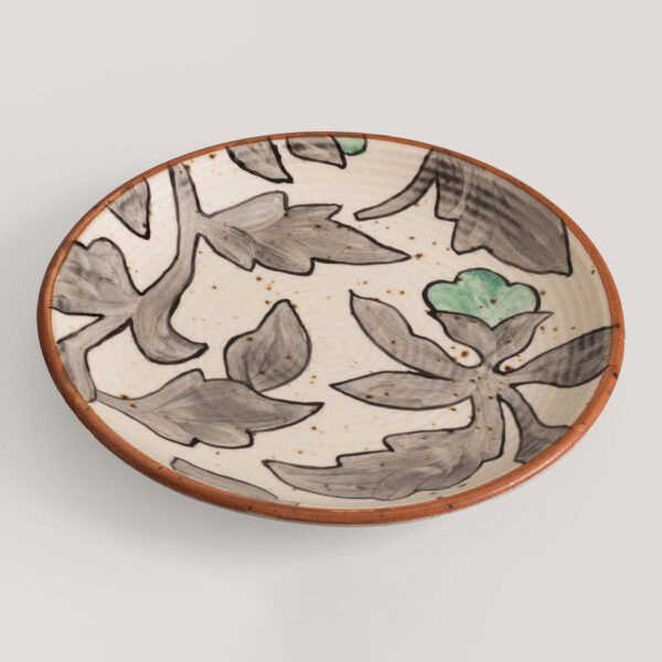 Geeth Ivory / Grey Handpainted Ceramic Quarter Plate (Set of 4)