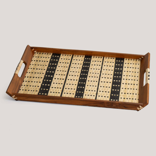 Sena Natural / Black Cane Handwoven Tray