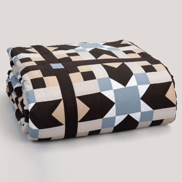 Hexa Black Patchwork Cotton Quilt