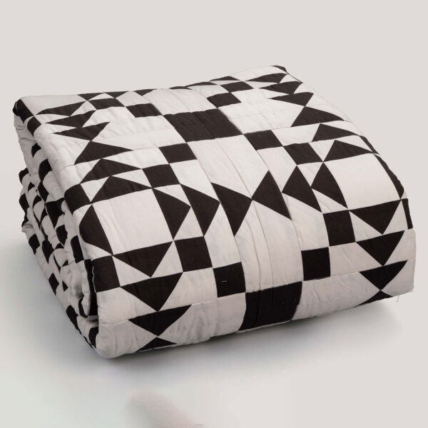 Trina Black / Ivory Patchwork Cotton Quilt