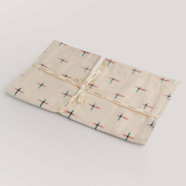 Valli Ivory Ikat Handwoven 100% Cotton Table Runner