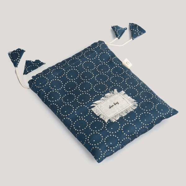 Golu Indigo Printed Cotton Shoe Bag